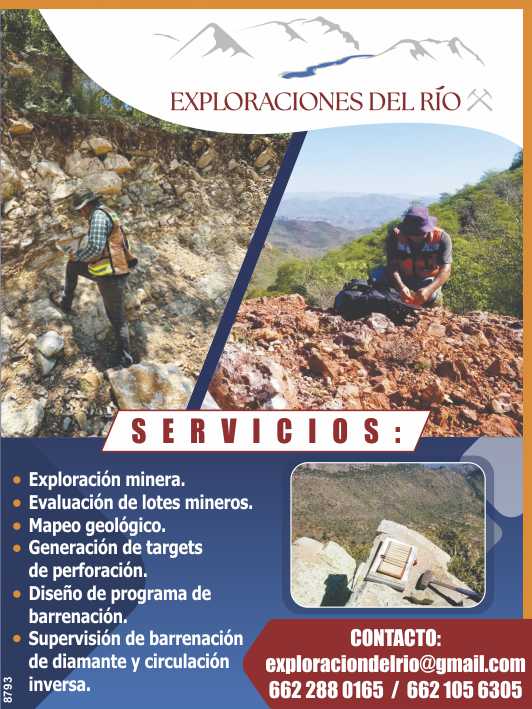 Evaluacion de Lotes Mineros, Mapeo Geologico, Generacion de Targets de Perforacion, Diseño de Programa de Barrenacion, Supervision de Barrenacion de Diamante y Circulacion Inversa.